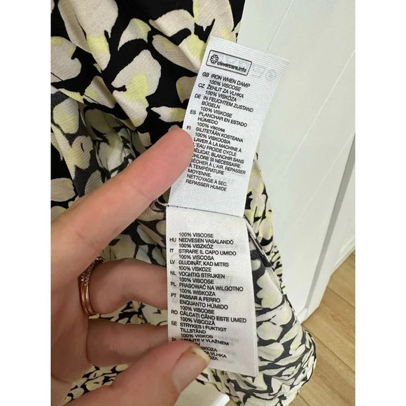 NWT & Other Stories Black and White printed midi dress long sleeve size 0 - Picture 8 of 14